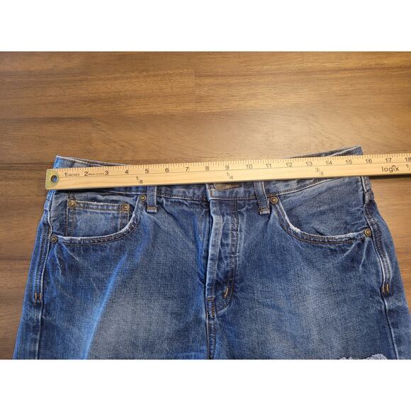 Free People Uptown Rock High Waist Denim Shorts Raw Hem Size 29 EUC - Picture 11 of 13